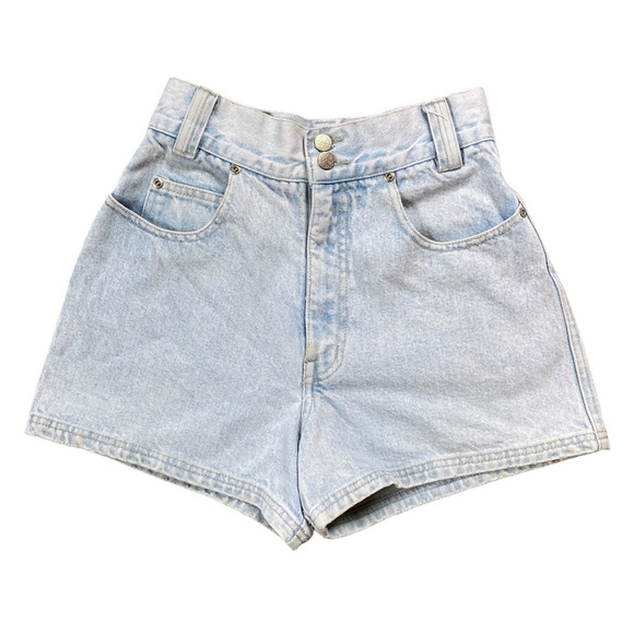 Vintage 80s/90s Nuovo High Waist Acid Wash Denim Shorts - Picture 1 of 7
